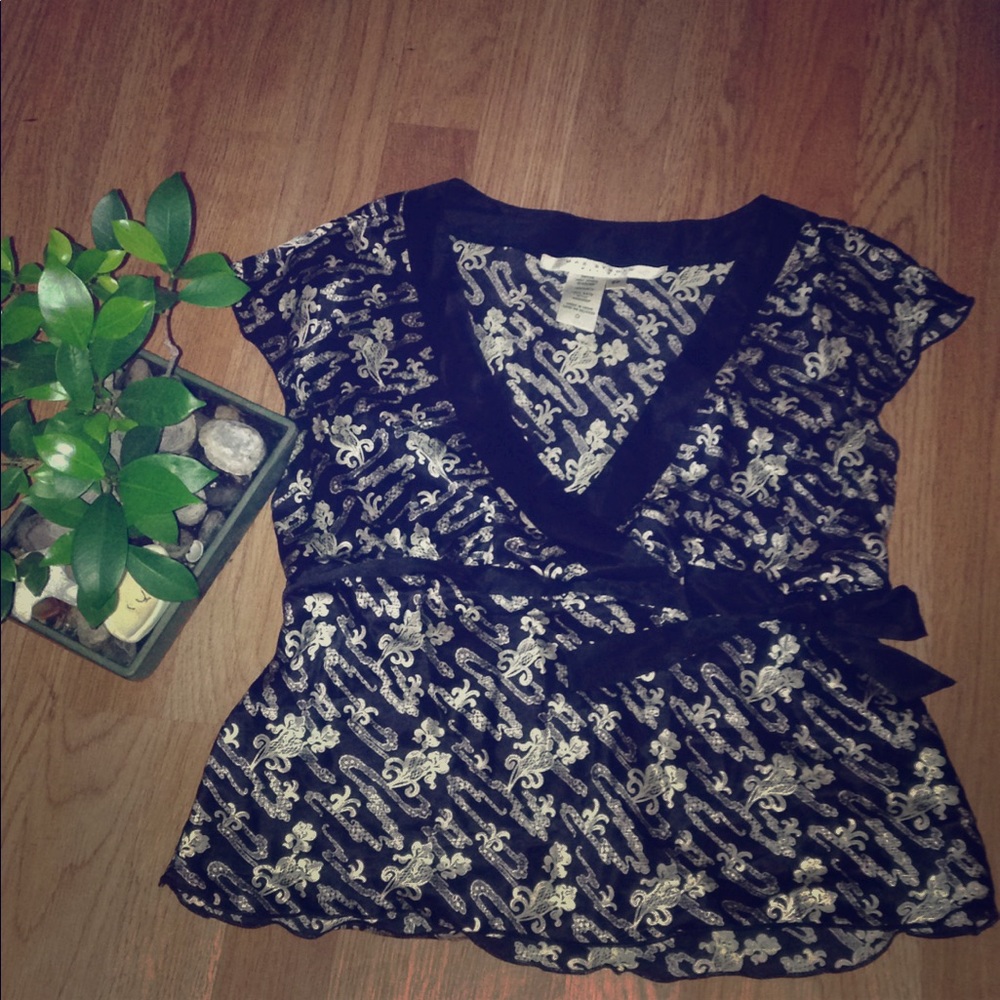 Max Studio petite 100% silk blouse